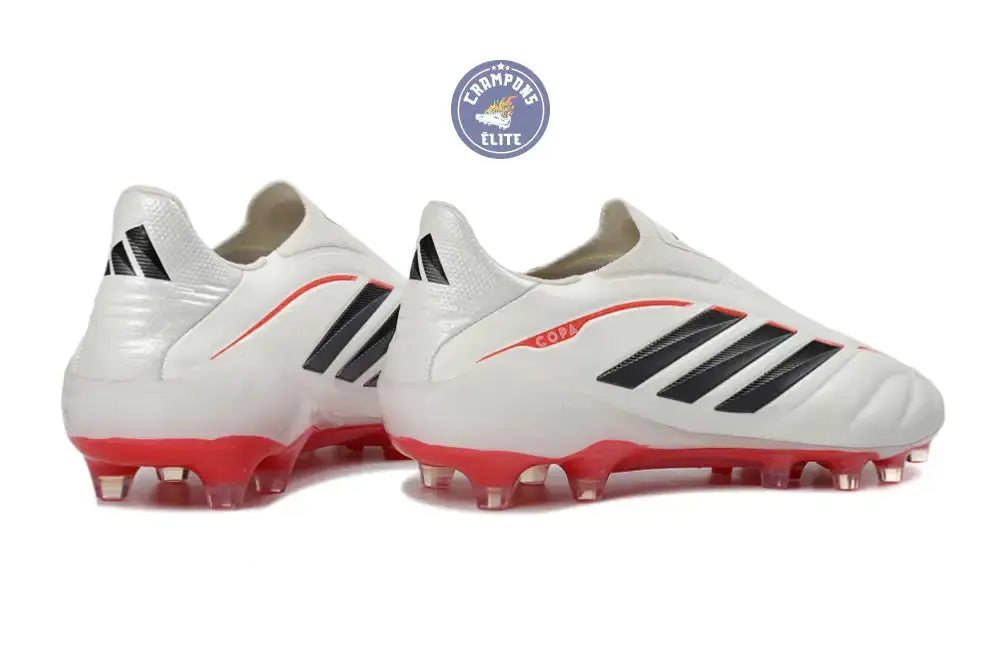 Image of COPA PURE 4 LACELESS ELITE FG BORN FOR GOALS - BLANC/ARGENTÉ/NOIR/LUCID RED - Crampons Elite