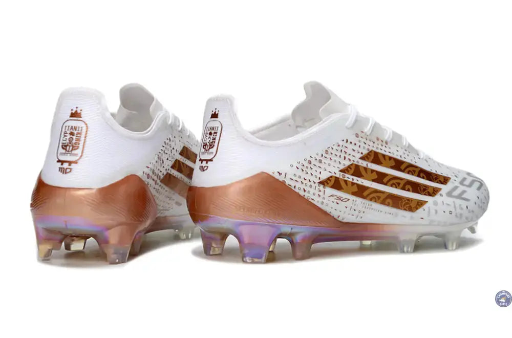 Image of F50 ELITE FG x MOHAMED SALAH AFCON - BLANC/BRONZE ÉDITION LIMITÉE
