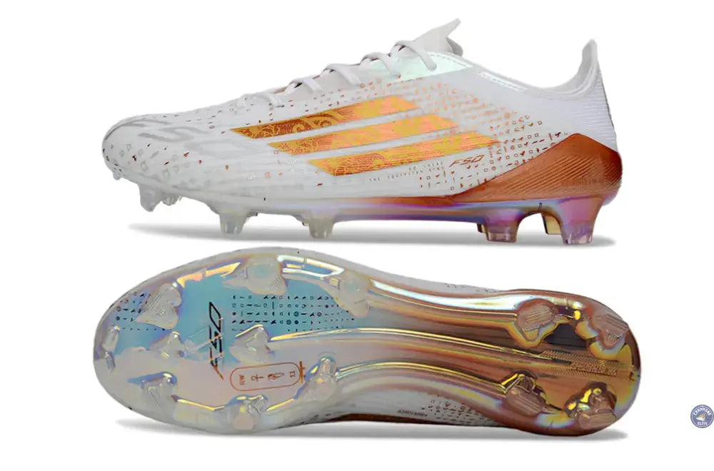 Image of F50 ELITE FG x MOHAMED SALAH AFCON - BLANC/BRONZE ÉDITION LIMITÉE