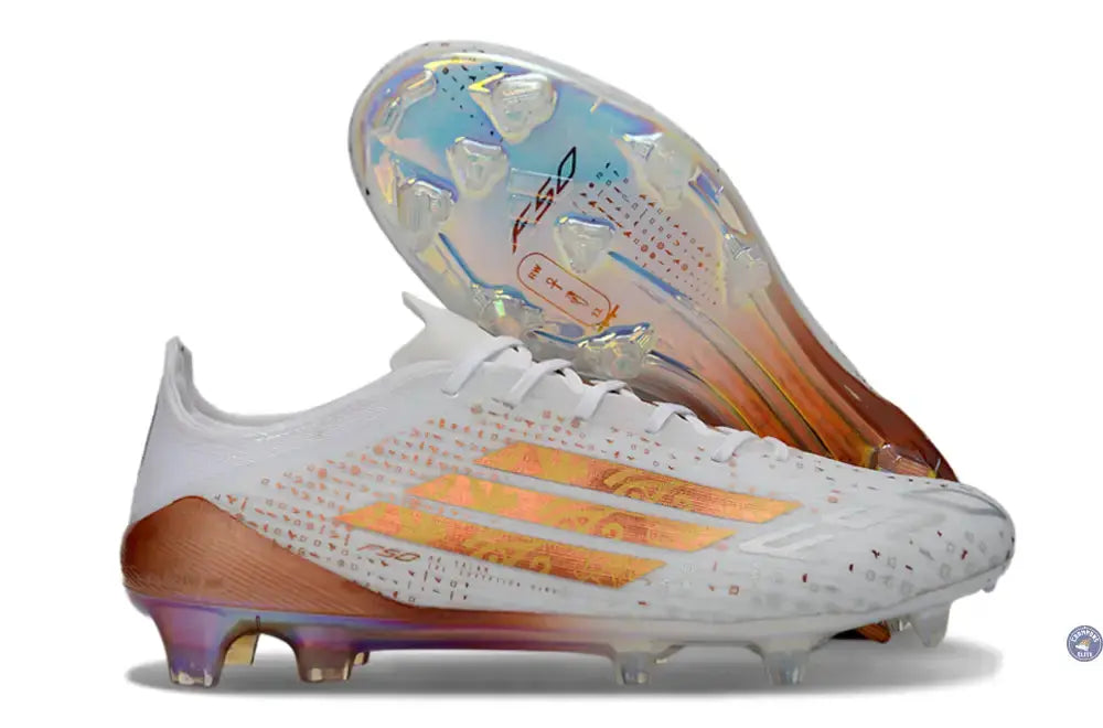Image of F50 ELITE FG x MOHAMED SALAH AFCON - BLANC/BRONZE ÉDITION LIMITÉE