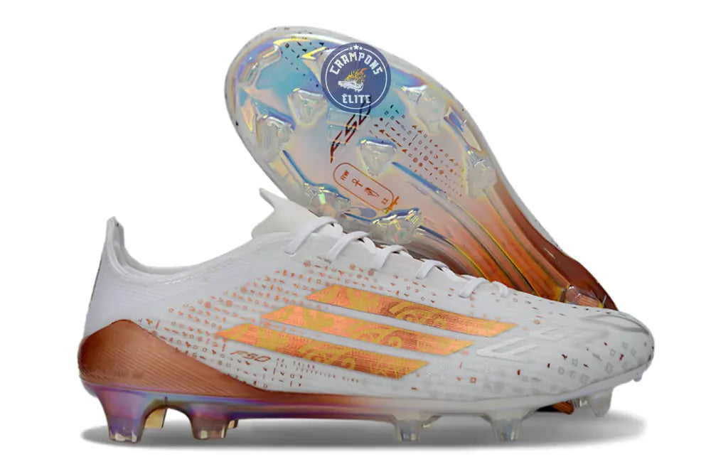 F50 ELITE FG x MOHAMED SALAH AFCON - BLANC/BRONZE ÉDITION LIMITÉE
