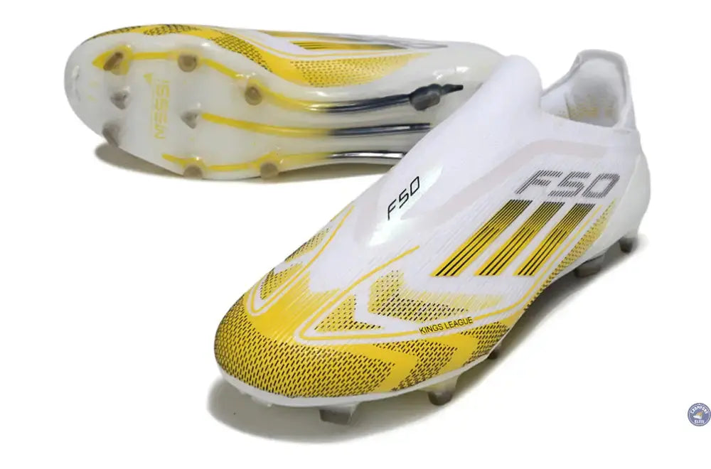 Image of F50 Elite Laceless FG - Blanc/Jaune/Noir