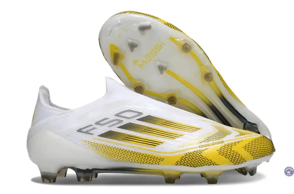 Image of F50 Elite Laceless FG - Blanc/Jaune/Noir