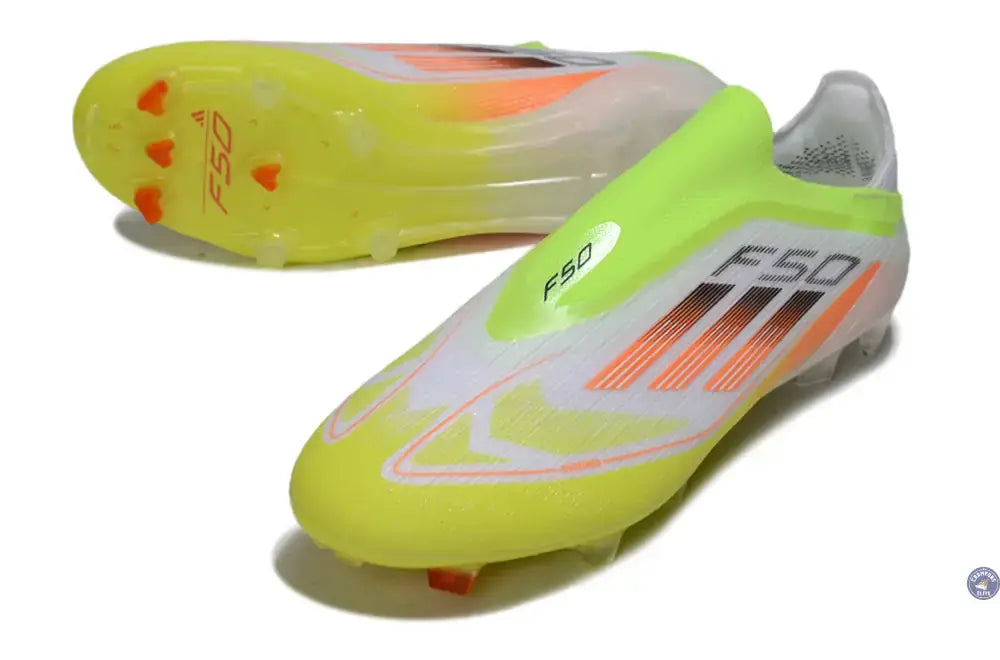 Image of F50 Elite Laceless FG - Blanc/Orange/Vert/Jaune