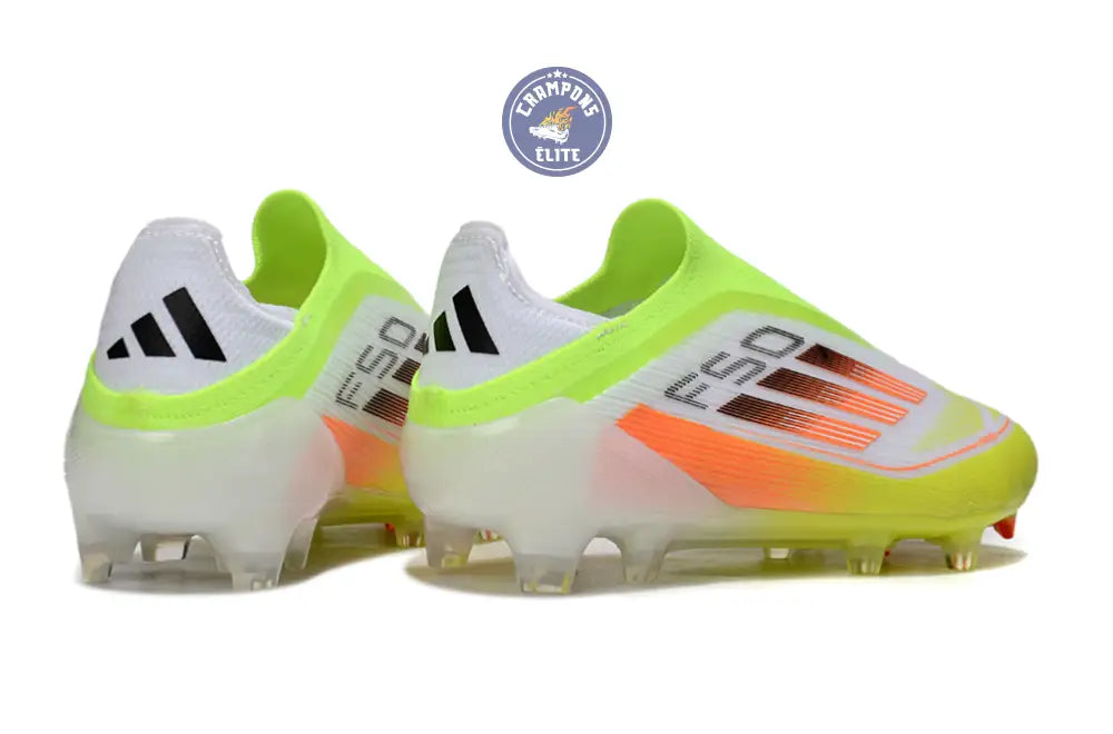 Image of F50 Elite Laceless FG - Blanc/Orange/Vert/Jaune