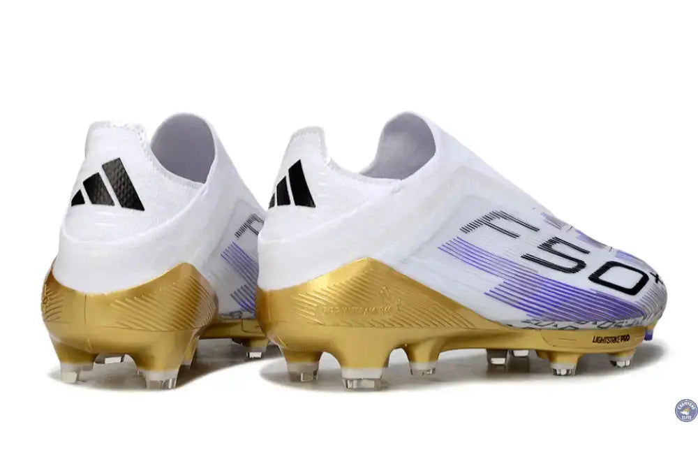 Image of F50 + Elite Laceless FG - Blanc/Violet/Doré
