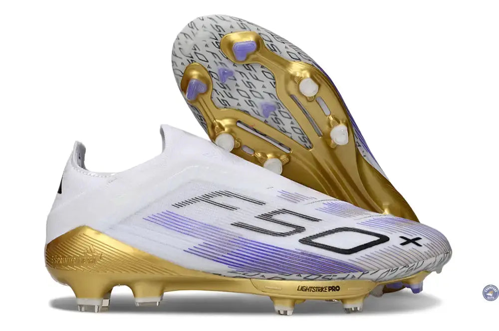 Image of F50 + Elite Laceless FG - Blanc/Violet/Doré