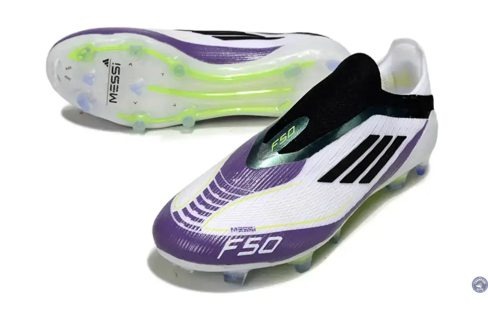 Image of F50 Elite Laceless FG - Blanc/Violet/Vert