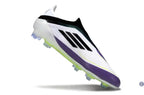 F50 Elite Laceless FG - Blanc/Violet/Vert