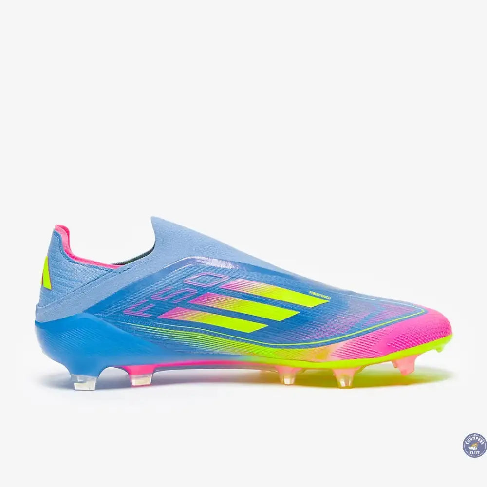 Image of F50 Elite Laceless FG Celestial Victory - Blue Fusion/Lucid Lemon/Lucid Pink