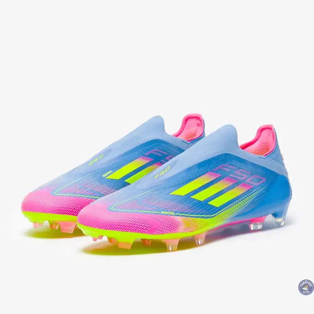 Image of F50 Elite Laceless FG Celestial Victory - Blue Fusion/Lucid Lemon/Lucid Pink