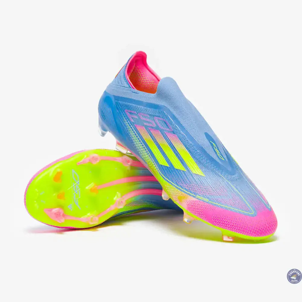 Image of F50 Elite Laceless FG Celestial Victory - Blue Fusion/Lucid Lemon/Lucid Pink