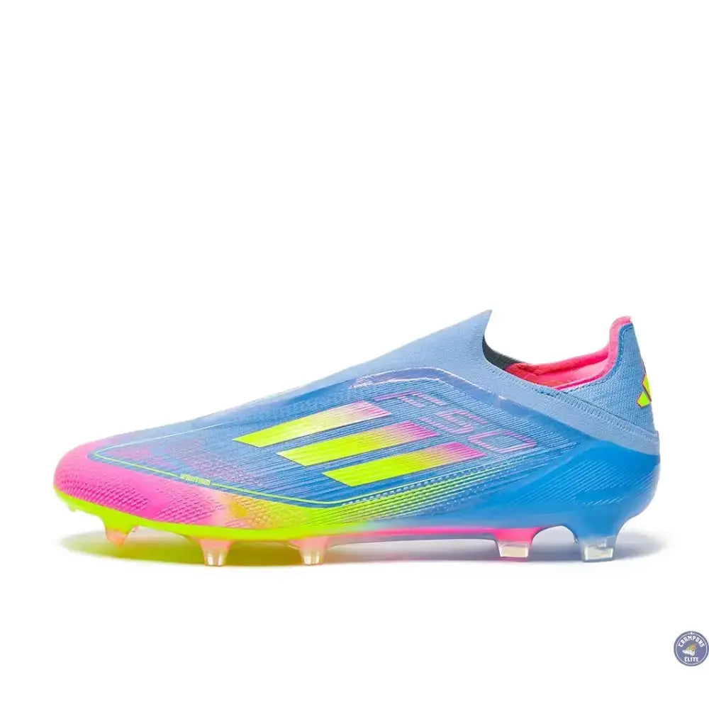 F50 Elite Laceless FG Celestial Victory - Blue Fusion/Lucid Lemon/Lucid Pink 