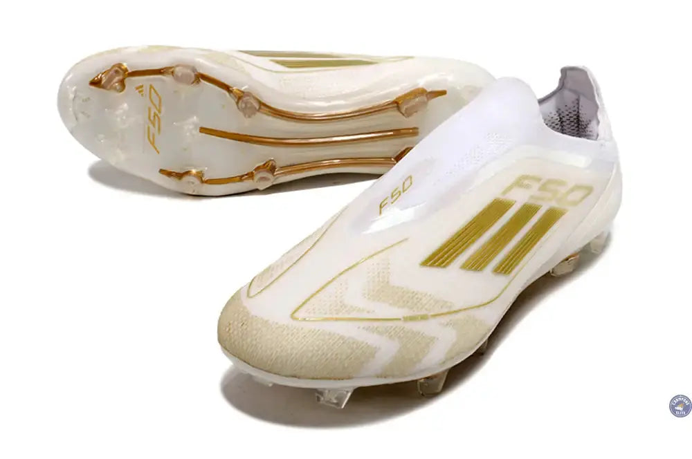 Image of F50 Elite Laceless FG Day Spark - Blanc/Doré/Blanc