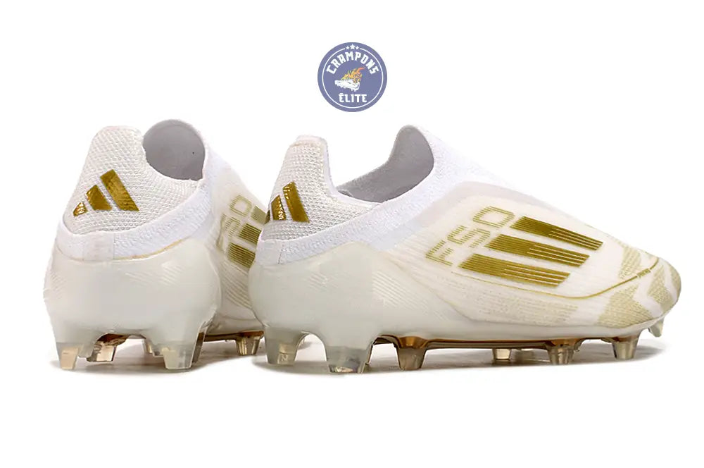 Image of F50 Elite Laceless FG Day Spark - Blanc/Doré/Blanc