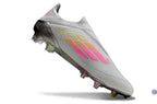 F50 Elite Laceless FG Gris/Rose/Jaune