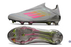 F50 Elite Laceless FG Gris/Rose/Jaune