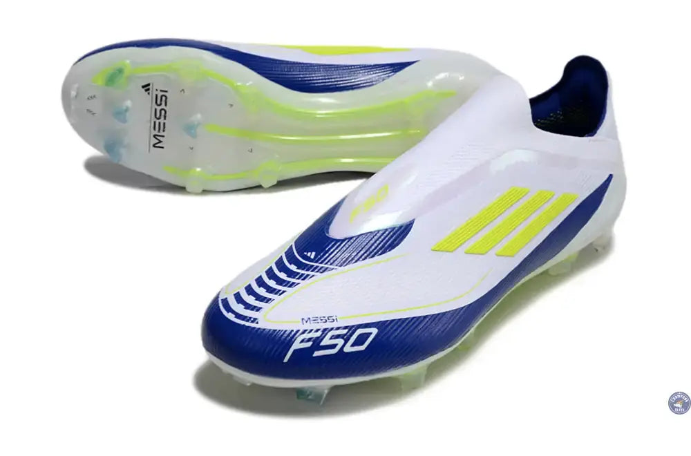 Image of F50 Elite Laceless FG Messi - Blanc/Jaune/Violet