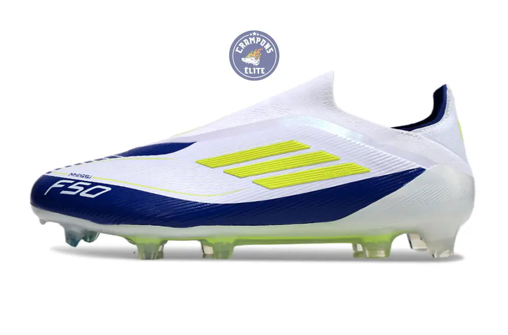 Image of F50 Elite Laceless FG Messi - Blanc/Jaune/Violet