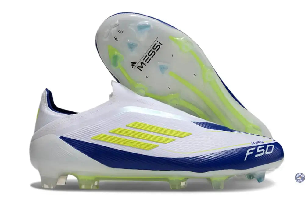 Image of F50 Elite Laceless FG Messi - Blanc/Jaune/Violet