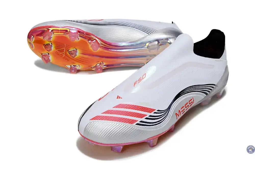 Image of F50 Elite Laceless FG - Messi Prestig10 - Blanc/Noir/Rouge