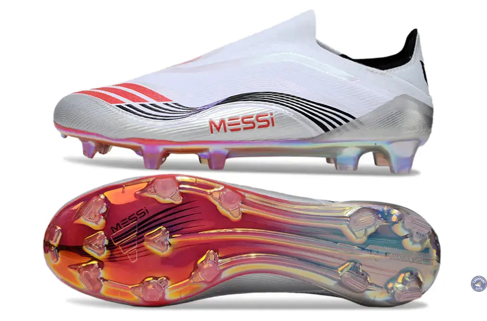 Image of F50 Elite Laceless FG - Messi Prestig10 - Blanc/Noir/Rouge