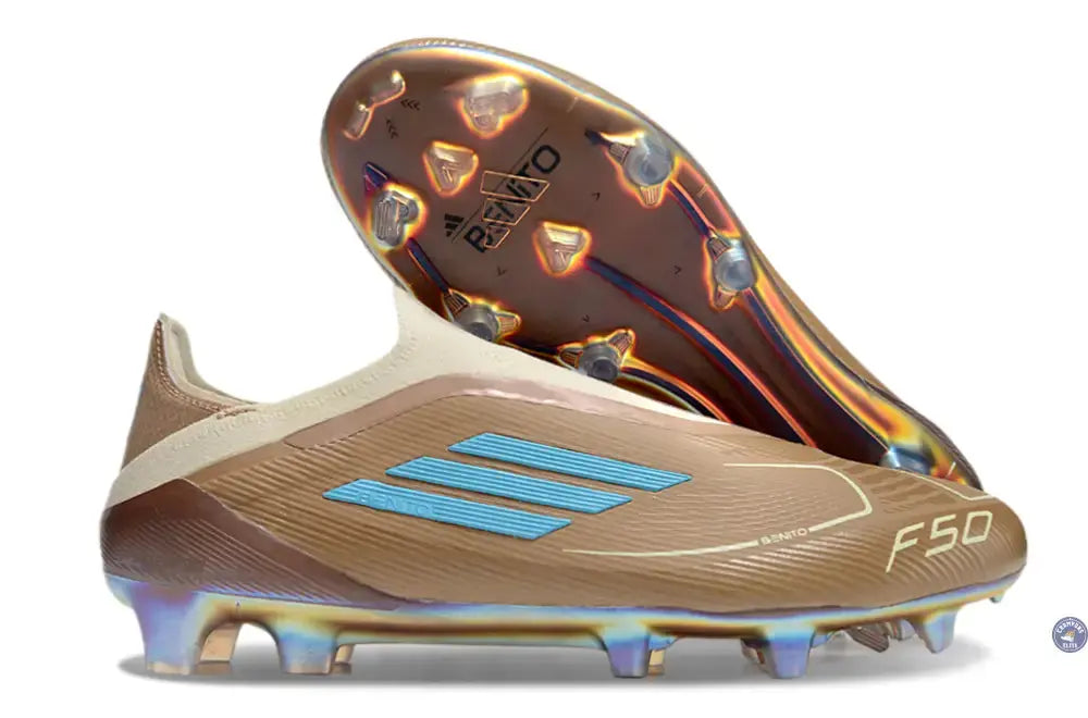 Image of F50 Elite Laceless FG Messi X Bad Bunny Elite FG - Cardboard/Blanc/Turquoise ÉDITION LIMITÉE