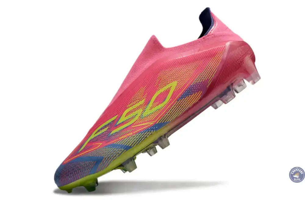 Image of F50 Elite Laceless FG Mystic Victory - Lucid Pink/Lucid Lemon/Blue Fusion