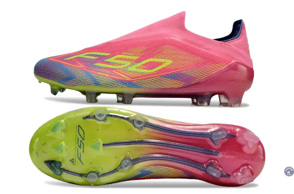 Image of F50 Elite Laceless FG Mystic Victory - Lucid Pink/Lucid Lemon/Blue Fusion