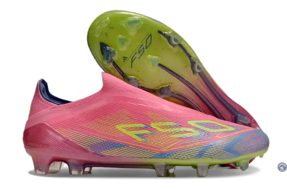 Image of F50 Elite Laceless FG Mystic Victory - Lucid Pink/Lucid Lemon/Blue Fusion