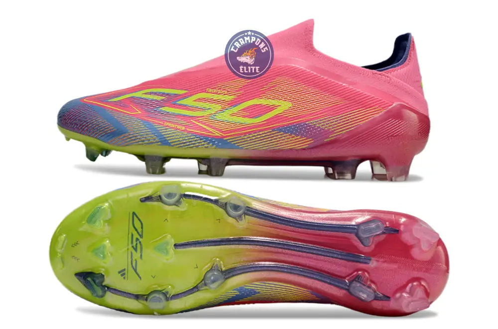 Image of F50 Elite Laceless FG Mystic Victory - Lucid Pink/Lucid Lemon/Blue Fusion