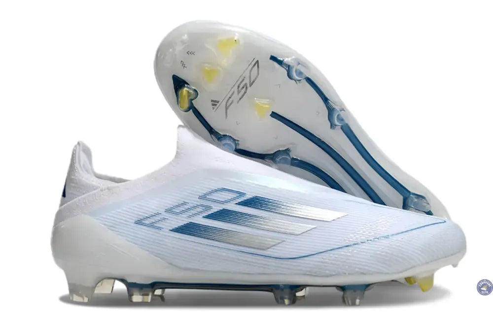 Image of F50 Elite Laceless FG Polar Victory - Blanc/Argenté/Bleu