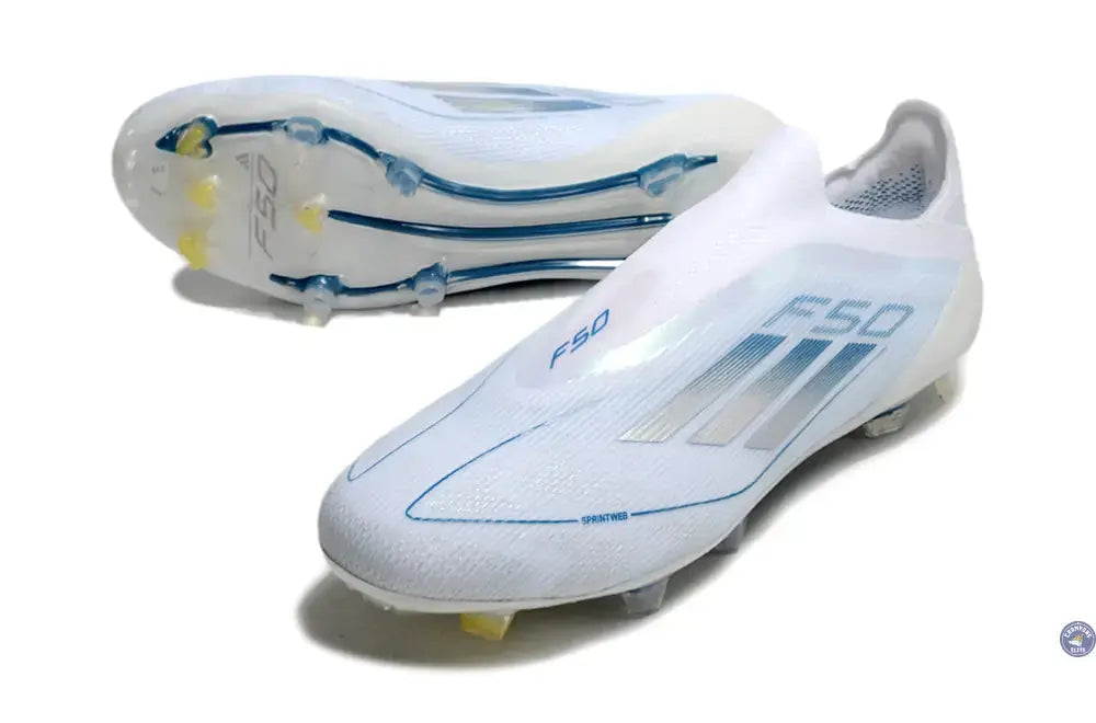 Image of F50 Elite Laceless FG Polar Victory - Blanc/Argenté/Bleu