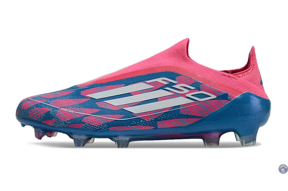 Image of F50 Elite Laceless FG Reemergence - Bleu/Blanc/Rose