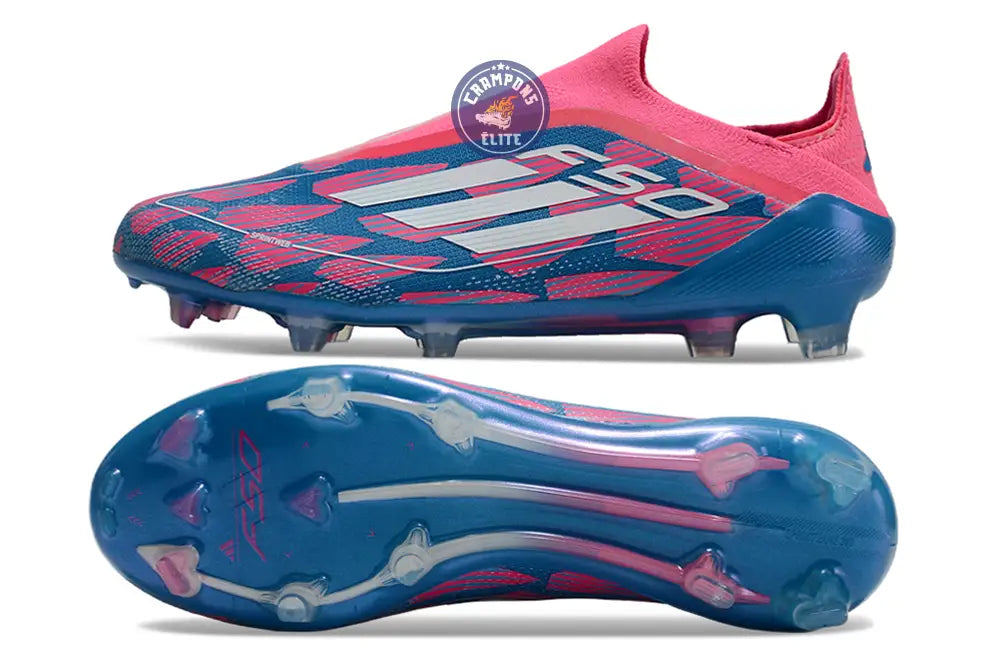 Image of F50 Elite Laceless FG Reemergence - Bleu/Blanc/Rose