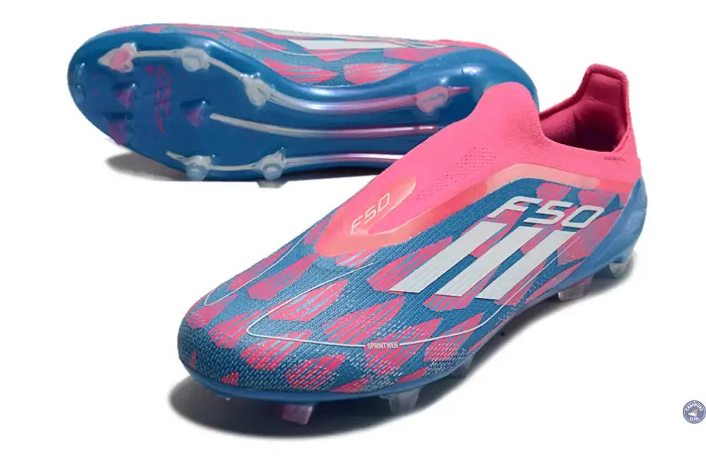Image of F50 Elite Laceless FG Reemergence - Bleu/Blanc/Rose