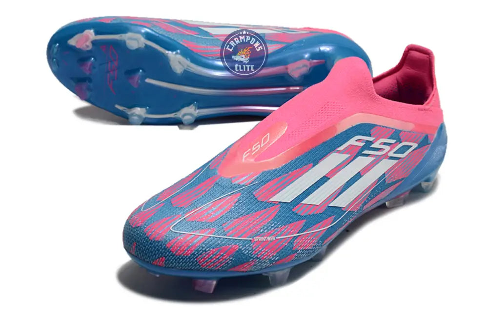 Image of F50 Elite Laceless FG Reemergence - Bleu/Blanc/Rose