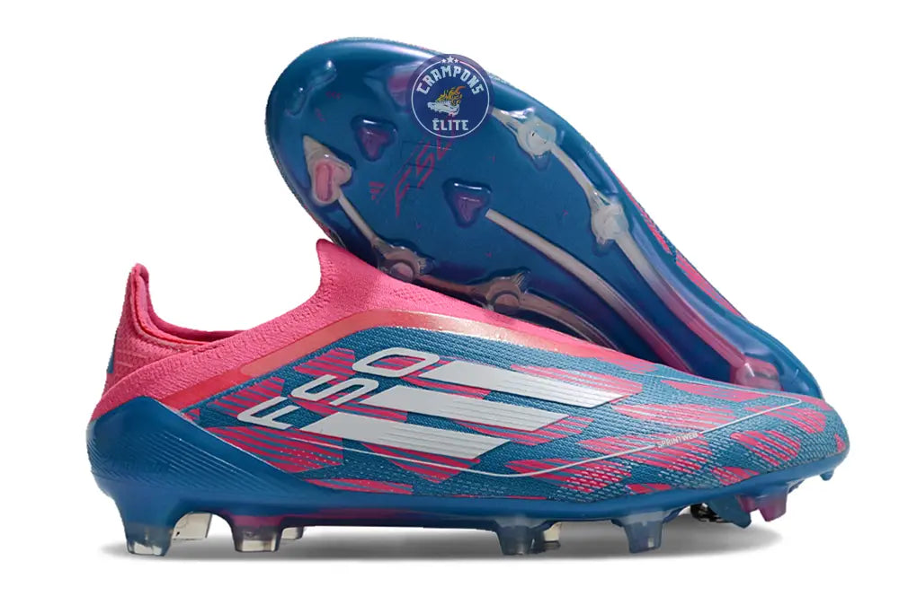 Image of F50 Elite Laceless FG Reemergence - Bleu/Blanc/Rose