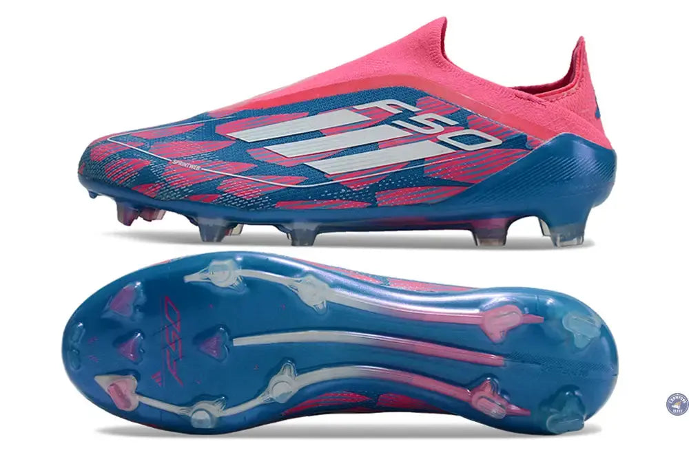 Image of F50 Elite Laceless FG Reemergence - Bleu/Blanc/Rose