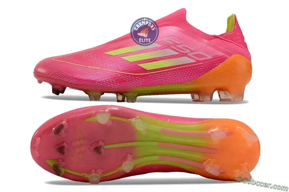 Image of F50 Elite Laceless FG Rose/Jaune