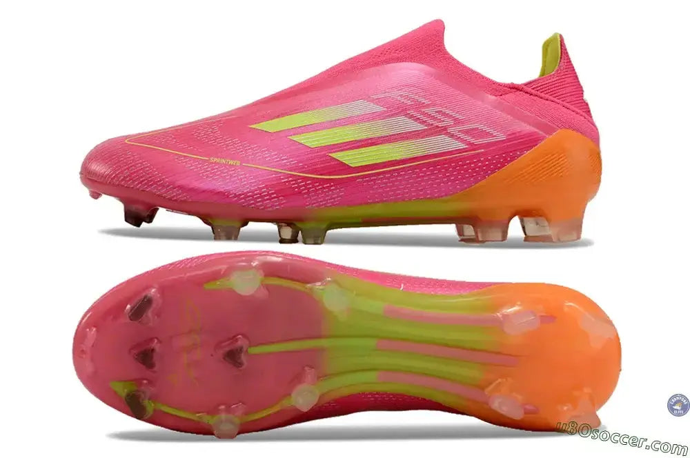 Image of F50 Elite Laceless FG Rose/Jaune