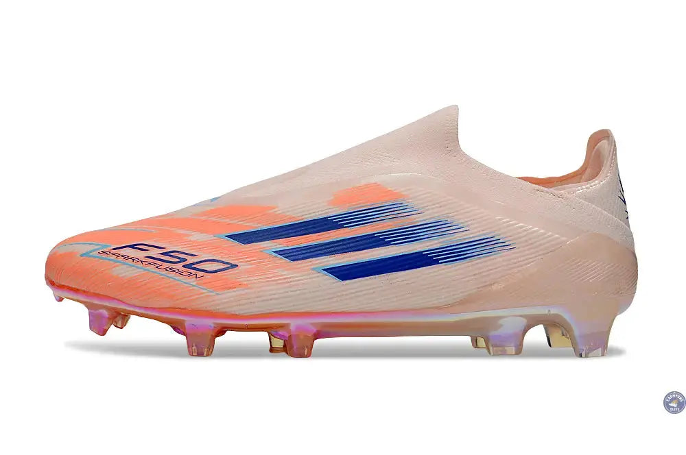 Image of F50 Elite Laceless FG - Beige/Orange/Bleu