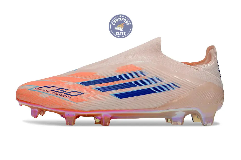 Image of F50 Elite Laceless FG - Beige/Orange/Bleu
