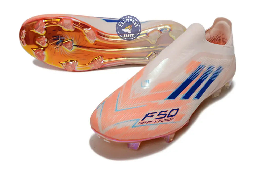 Image of F50 Elite Laceless FG - Beige/Orange/Bleu