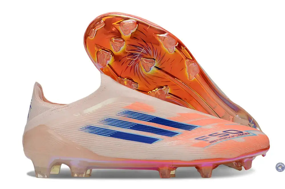 Image of F50 Elite Laceless FG - Beige/Orange/Bleu