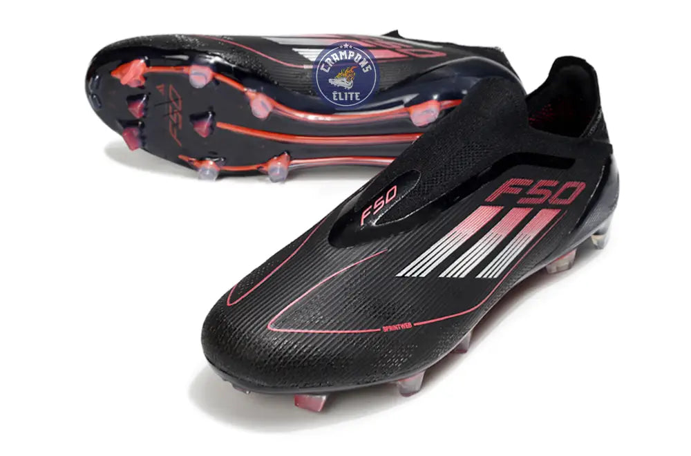 Image of F50 Elite Laceless FG Stealth Victory - Noir/Argenté/Lucid Red