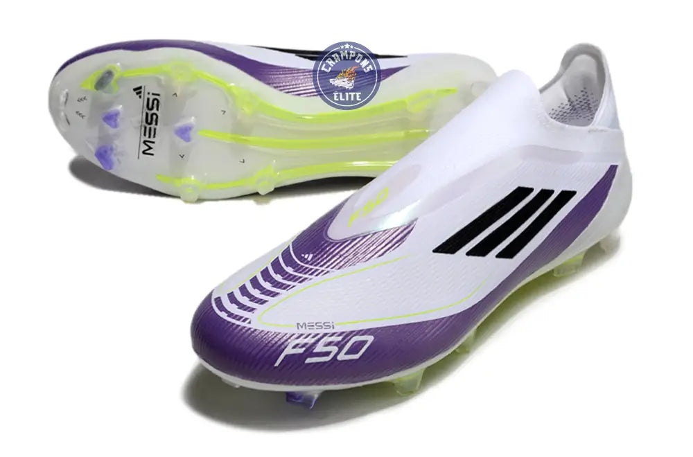 Image of F50 Elite Laceless FG Triunfo Estelar - Blanc/Noir/Violet