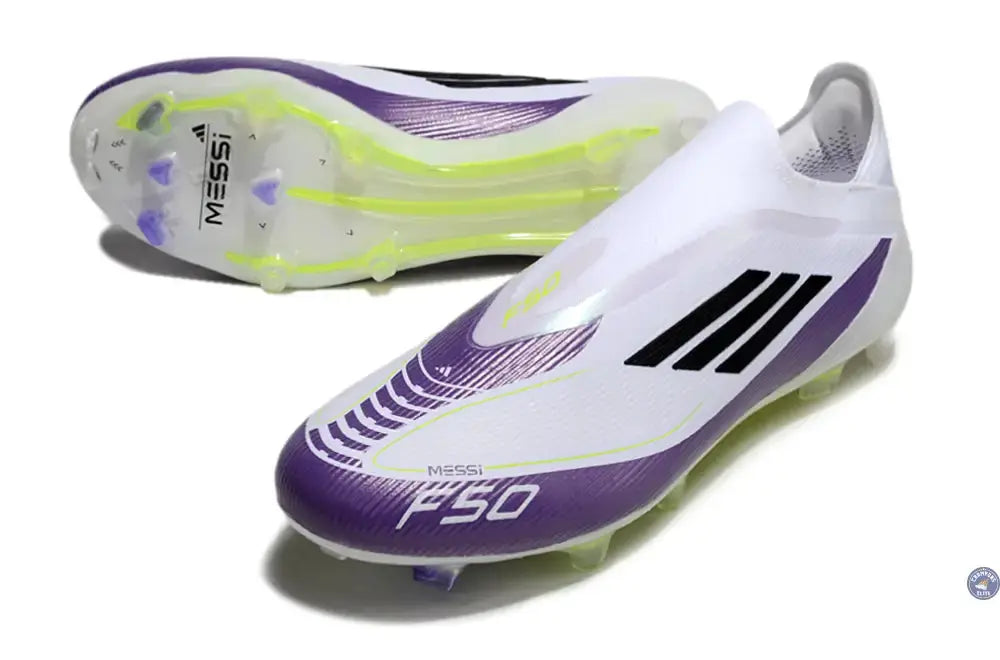 Image of F50 Elite Laceless FG Triunfo Estelar - Blanc/Noir/Violet