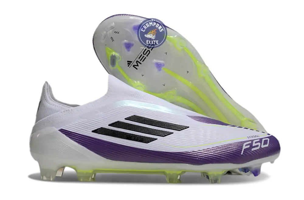 Image of F50 Elite Laceless FG Triunfo Estelar - Blanc/Noir/Violet