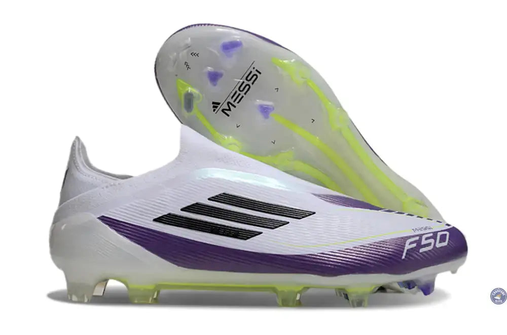 Image of F50 Elite Laceless FG Triunfo Estelar - Blanc/Noir/Violet